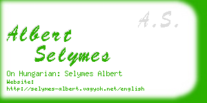 albert selymes business card